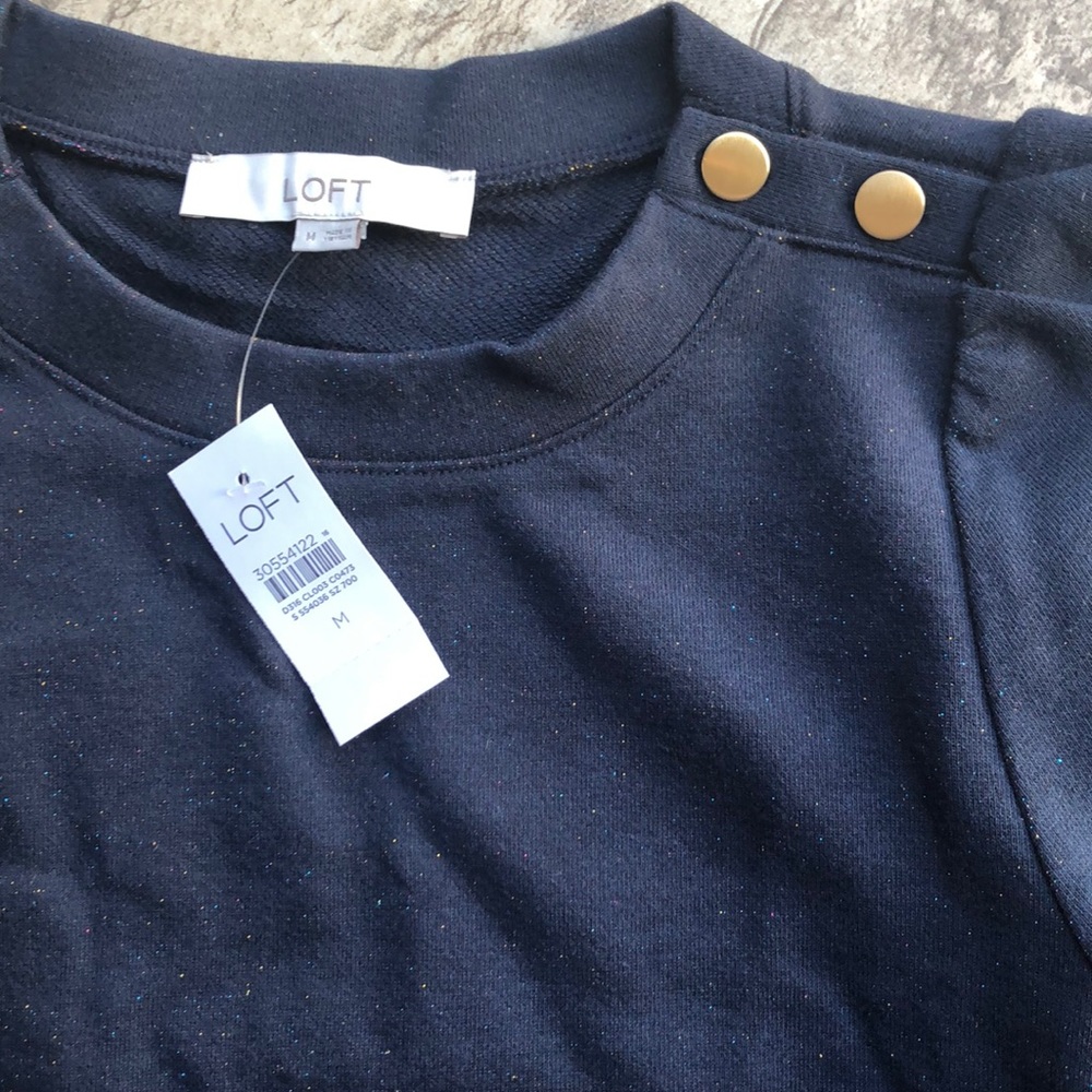 NWT LOFT Women’s Button Accented Shift Dress - Picture 2 of 4